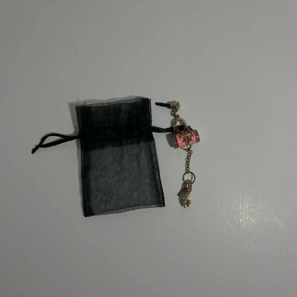Pink and Gold Phone Charm